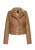 Faina Bikerjack van imitatieleer Dames Beige crème