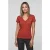 Karl Lagerfeld Linen Blend V-neck T-shirt Cinnabar