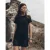 Mikuta The Black Short Crochet Dress