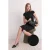 TRENDYOLMİLLA Dames Zwart Effen Midi Kort Bodycon Jurken