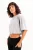 JUSTEVER 100% katoenen cropped T-shirt met ronde hals voor dames, grijs – Maia