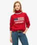 Superdry Vrouwen Americana Gebreide Coltrui Rood