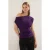 TRENDYOLMİLLA Dames Paars Effen Kort Regular fit Blouses