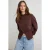 TRENDYOLMİLLA Dames Bruin Effen Lang Oversized Sweatshirts