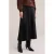 WE Fashion imitatieleren midi plissé rok – zwart