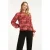 Smashed Lemon Lippenprint chiffon top in rood en zwart |