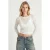 Geribde Crew Neck Lange Mouw Korte Top