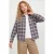 JJXX GIRL flanel geruite blouse – bruin/lichtblauw
