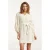 Smashed Lemon 25195 off white jurk met geborduurde mouwen |