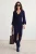 TRENDYOLMİLLA Dames Donkerblauw Effen Lang Regular fit Vesten
