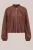 WE Fashion – Dames jersey jack met suéde look – Regular fit – Kaneelbruin –