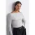 Aansluitende Off-Shoulder Geribbelde Gebreide Trui