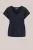 WE Fashion – Dames jersey T-shirt – Regular fit – Donkerblauw – LENZING™ ECOVERO™ viscose –