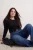 Trendyol Curve Dames Zwart Effen Lang, Getailleerd Grote maten Blouses