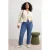 Trendyol Curve Dames Donkerblauw Effen Flared Hoge taille Grote maten Jeans
