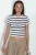Gestreepte Ronde Hals Basis T-Shirt