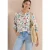 3/4-mouwen blouse met gespleten hals en print