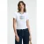 Bedrukt cropped T-shirt met ronde hals