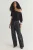 TRENDYOLMİLLA Dames Zwart Effen Lang Getailleerd Blouses