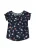 Marineblauwe top met korte mouwen en bloemenprint