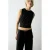 MANGO TEEN gestreepte top met glitters – zwart