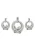 faina Sieraden set  zilver / transparant