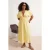 Trendyol Curve Dames Geel Effen Midi Kort Casual Skater Grote maten Jurk