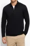 OLYMP Casual Poloshirt lange mouw zwart, Effen