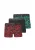 KOROSHI Boxershorts  donkergrijs / smaragd / rood / zwart