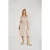Off-Shoulder Puff Sleeve Midi-jurk met Vetersluiting in de Taille