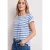Street One Dames Shirt met ronde hals en knoopdetail in Blauw