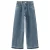 Mango Kids straight leg jeans met strass-steentjes en print – middelblauw