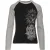 Top met zwarte en grijze print en geborduurd detail