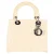 Dior Medium Lady Dior handtas met handvat in ivoorkleurig lakleer