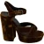 Jil Sander Twisted Platform Sandalen in Bruin Fluweel