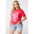 MS Mode Plus Size T-shirt met print – rood