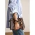 Manfield leren handtas donkerbruin