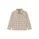 Daily7 casual geruit overhemd met backprint – taupe
