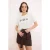 TRENDYOLMİLLA Dames Ecru Grafisch Kort Regular fit T-shirts