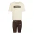 ADIDAS ORIGINALS Set ‘AOP CYCLING SHORT TEE’  donkerbruin / zwart / natuurwit