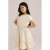 WE Fashion gestreepte korte jurk beige