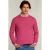 River Woods Normal Fit Basic Cotton Crew Neck Pullover Amaranth Pink