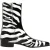 Enkellaarsjes met zebra print van leer