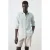 Mango Man slim fit overhemd met krijtstreep en linnen – groen