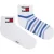 Tommy Hilfiger Heren Contrast Gestreepte Sokken (Set van 2) (Wit/blauw)