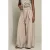 LOLALIZA wide leg fit broek met knoopdetail – beige