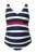 Ulla Popken Badpak  marine / rood / wit