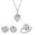Orphelia ‘Amore’ Dames 925 Sterling Zilveren Set: Halsketting + Oorbellen + Ring – Zilver SET-7577