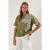 TRENDYOLMİLLA Dames Kaki Geborduurd Kort Regular fit T-shirts