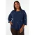 Zizzi Plus Size gebreide trui met hartjes – donkerblauw